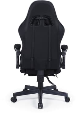 VDD Gaming - Gamestoel met massagefunctie en voetsteun - Gaming chair in de kleur Zwart - Game stoel met nekkussen & verstelbaar rugkussen - Ergonomische bureaustoel met padded armsteunen - Max draagvermogen 150 kg - Verstelbare ruggensteun — thumbnail 2