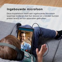 VH Supplies®Koptelefoon Kinderen met Draad - Kinderkoptelefoon - Bedrade Hoofdtelefoon - 85dB - Zwart — thumbnail 5
