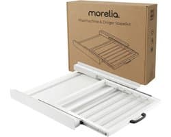 Morelia® Tussenstuk Wasmachine en Droger - Inclusief droogrek - Stapelkit Wasmachine Droger - Universeel - Wit