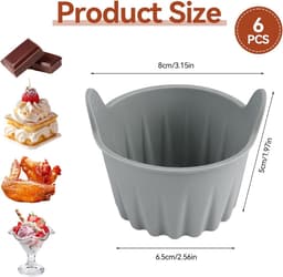 6 Stuks Silicone Vormen Voor Airfryer Muffin En Ei Vormen Herbruikbare Ovenvormen Anti-Aanbak Voor Muffins Pudding En Bakken Geschikt Voor Airfryer En Oven — thumbnail 5