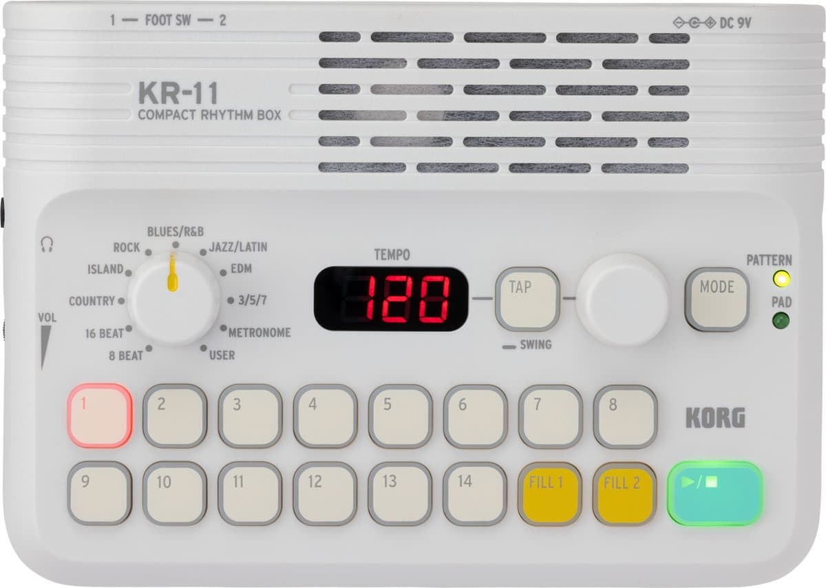 KORG KR-11 Eenvoudig te bedienen drumcomputer met meer dan 120 ritmes en geïntegreerd luidsprekersysteem. — afbeelding 1