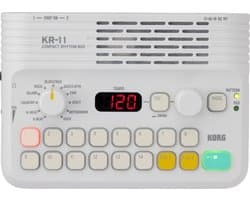 KORG KR-11 Eenvoudig te bedienen drumcomputer met meer dan 120 ritmes en geïntegreerd luidsprekersysteem.