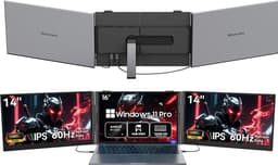 Blackview GamiBook8 Gaming Laptop (AMD Ryzen7 7735HS/16G/512G) + DCM6 14" Dubbele Draagbare Monitor Set, Efficiënt Multitask Accessoires (Laptop Tas/Muis/Toetsenbordstickers, Grijs) — thumbnail 1