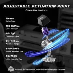 Attack Shark R85HE Magnetisch Gaming Toetsenbord - Hall Effect Rapid Trigger 0,01mm - 8000Hz - RGB - 82 Toetsen - Gaming Keyboard - Zwart — thumbnail 5