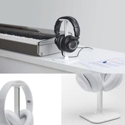 Universele Hoofdtelefoon Standaard - Oog voor Gaming Headsets en Meer - Zilver Wit — thumbnail 4