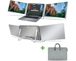 Portable Monitor 2x 16 inch Full HD - OneCable - Tri Screen Laptop Scherm Uitbreider - Extra Scherm Laptop - Draagbare Monitor - Plug & Play - Solvify