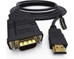 HDMI naar VGA converterkabel HDMI naar VGA D-SUB 15 Pin M / M ondersteuning volledig 1080P omzetten signaal van HDMI ingang laptop HDTV naar VGA-uitgang monitoren projector, televisie 1,8 m