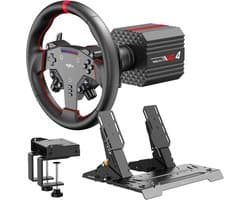 PXN VD4 Bundel - Direct Drive Racing Stuur - 4 Nm - W AS Stuurwiel - PD HM 2-Pedaalset - 400° Rotatie - PC Windows - Zwart