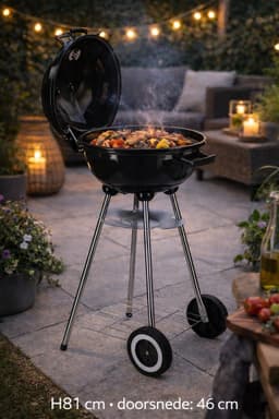 Ceruzo Houtskoolbarbecue op Wielen - Ø 46cm -H84 cm — thumbnail 2