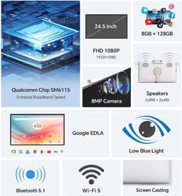 KTC A25Q5 24,5 Inch Draagbare Smart TV - Full HD IPS - Android 14 - Google Play Store - Touchscreen - 5000mAh Accu - Ingebouwde Camera - 60Hz — thumbnail 2