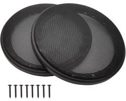 Allecto- Auto Speaker Subwoofer Guard Protector - 6.5" Speaker Grill Covers - ABS Plastic Frame - Metalen Mesh - Zwart - Auto Accessoire - Geschikt voor alle Auto Modellen - 2 stuks.