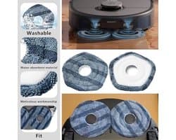 2 Dweilpads Vervangende Accessoires voor Eufy X10 Pro Omni Robotstofzuiger.