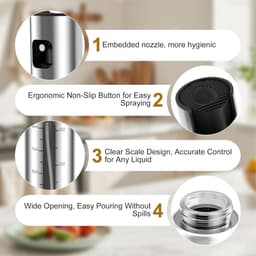 Olijfolie Sprayer - Luxe Olie Sprayer - RVS & Glas - 100ml - Voor Airfryer, BBQ & Bakken - Oliefles Cooking Spray - Koken, BBQ, Grillen — thumbnail 2