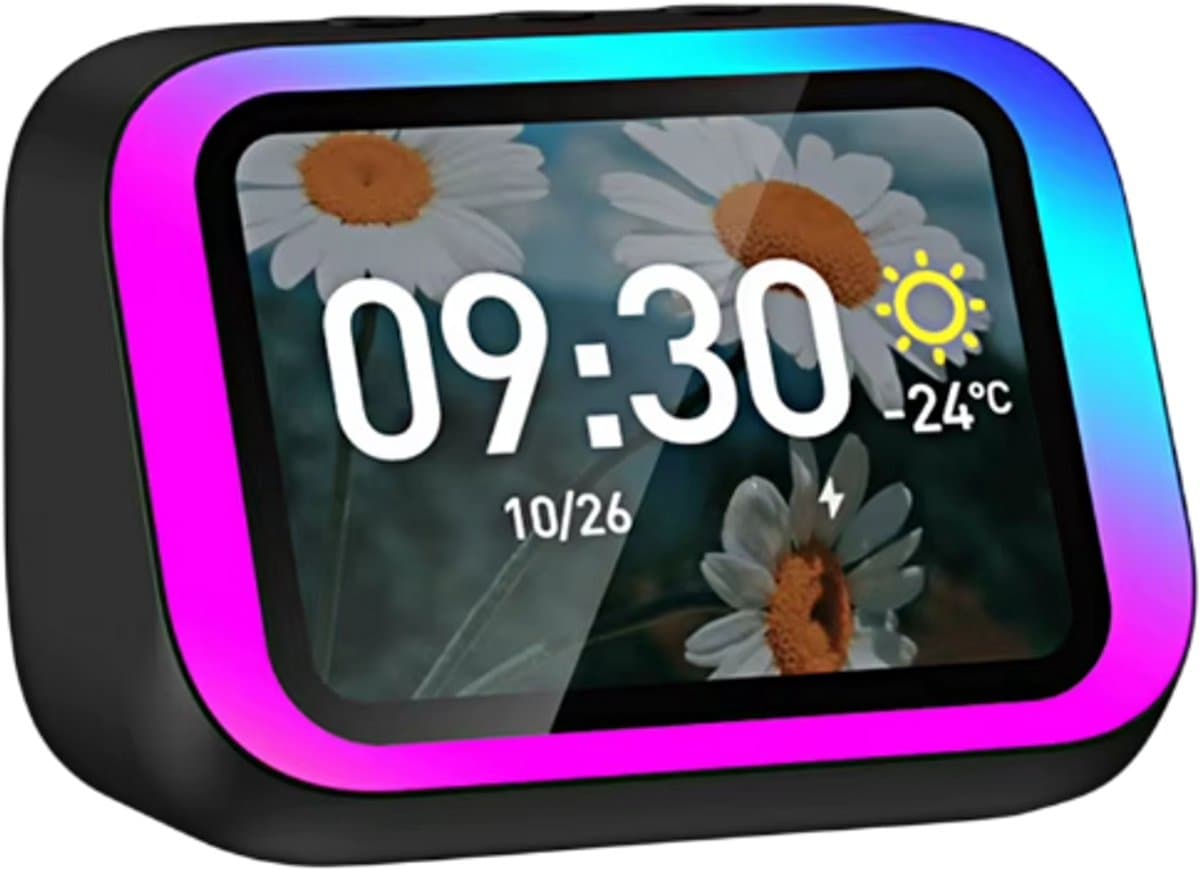 Slimme Bluetooth Speaker Draagbaar met Spraakassistent - Wekker Speaker voor Slaapkamer - Zwart — afbeelding 1