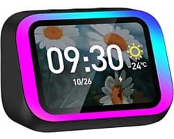 Slimme Bluetooth Speaker Draagbaar met Spraakassistent - Wekker Speaker voor Slaapkamer - Zwart