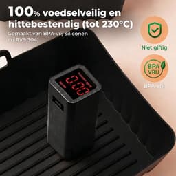 Somstyle Accessoires Set Geschikt voor Ninja Foodi AF140EU, AF300EU, AF400EU, AF500EU & SL400EU Dubbele Airfryer - 19-Delig - Heteluchtfriteuse Mandje - Zwart — thumbnail 2