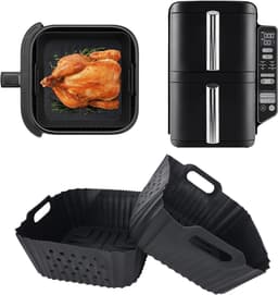 2 stuks extra hoge siliconen vormen voor SL300EU Ninja Double Stack verticale luchtfriteuse met 2 vakken, siliconen vormen voor airfryer sl300eu — thumbnail 1