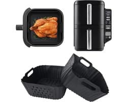 2 stuks extra hoge siliconen vormen voor SL300EU Ninja Double Stack verticale luchtfriteuse met 2 vakken, siliconen vormen voor airfryer sl300eu