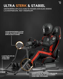 Ranqer Racestoel - Simulator Chair - Racing seat - Cockpit Simulator - Universele Race Simulator - Volledig Verstelbaar - Bruikbaar met Racestuur - speelstoel — thumbnail 3