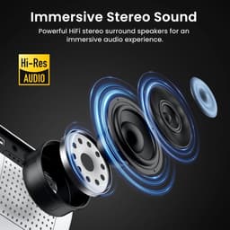 MELVRA 4K Mini Beamer - 4K Support & Native 1080P Full HD Projector - 10000 Lumen - Bluetooth 5.1 & WiFi - Inclusief HDMI & USB - Wit — thumbnail 2
