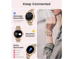 Dames Smartwatch met Telefoonfunctie, HD Touchscreen, 20 Sportmodi, Hartslagmeter en Slaaptracker - Waterdicht