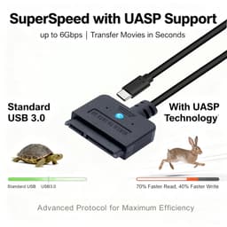 SATA naar USB Kabel - Externe Harde Schijf Adapter - Data Overzetten - Snelle Verbinding - 100 cm Lengte — thumbnail 3