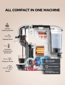 Capsule Koffiemachine - Multi Koffiezetapparaat - Thuis Kantoor Gebruik - 4 Adapters Zelfreinigend - 245 x 11 x 245 cm — thumbnail 3