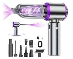 MakkelijkMooi Draadloze Krachtige Mini Stofzuiger - Kruimeldief - Handstofzuiger - Blazen én Zuigen - voor Auto, Kantoor en Kamperen