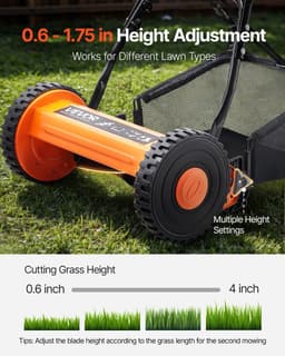 VEVOR Cilindermaaier Grasmaaier Handmaaier 400mm Snijbreedte 5 Messen 15-45mm — thumbnail 4