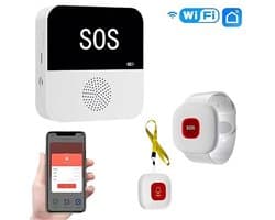 Alarmknop voor Ouderen Senioren Alarm Noodknop Life Alert Systeem Geen Maandelijkse Kosten WiFi Smartwatch met App