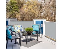 Candala - Balkon Privacy Scherm 0.8x6m - Waterdicht Balkonhek Afdekking (-), Scheidings- en Beschermende Schermen voor Balkons, UV-Bescherming voor Appartementen Balkons,Tuin,Televisie grijs