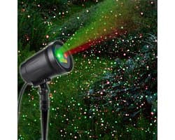Buitenprojectie lamp, laserspot voor bruiloften met rode en groene sterrenshow, inclusief draadloze afstandsbediening, geschikt voor tuinen, terrassen, muren en kerstfeestdecoraties.