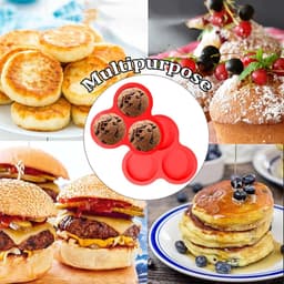 Siliconen cakevorm - Airfryer-eivorm - DIY ronde siliconen cakevorm - Antiaanbak siliconen - siliconen muffinvorm - Herbruikbare cakevorm - Gemakkelijk schoon te maken pan - Perfect voor ontbijtsandwiches, eierpannenkoeken en crêpes — thumbnail 4