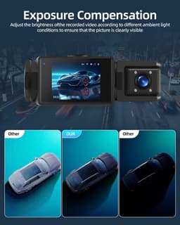 Dashcam 3-kanaals 1080p met Wifi, Nachtzicht en G-sensor voor Voor, Achter en Interieur — thumbnail 2