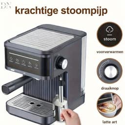 Deniva - Koffiezetapparaat – Espressomachine 20 Bar – Halfautomatisch – Met Melkopschuimer – 1,8L Watertank – Cappuccino – Zwart — thumbnail 3