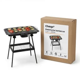 Cheqo® Elektrische Barbecue - Elektrische BBQ - Elektrische Grill - Elektrische Tafelgrill - Elektrische Tafelbarbecue - Elektrische Staande Barbecue - Elektrische BBQ met Standaard - Elektrische Grill met Standaard — thumbnail 5