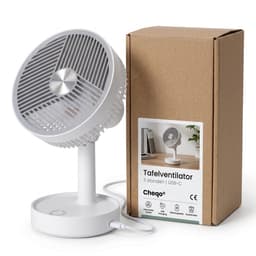 Cheqo® Tafelventilator - Bureauventilator - Mini Ventilator - USB Ventilator - Oplaadbare Ventilator - Draadloze Ventilator - Ventilator op Bureau - Witte Tafelventilator — thumbnail 2