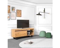 TV-meubel - Onderkast Media - Woonkamer Opbergen - Twee Deuren - 120x40x53cm - Eiken Zwart