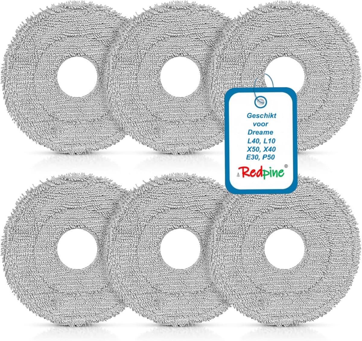 RedPine Wasbare Dweildoeken geschikt voor Dreame L50, L40, L10s, X50, X40 Ultra dweilpads vervanging — afbeelding 1