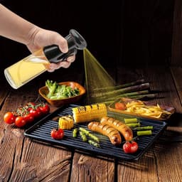 Spuitfles - Kookspuit - 200 ml - Glazen oliedispenser - Navulbaar - Waterspuit voor keukens, airfryers, salades, bakken, zwart — thumbnail 3