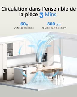 Superkrachtige maar stille ventilator, 100 snelheidsstanden, tafelventilator, 105° draaibare ventilatorkop, USB-oplaadbare draagbare ventilator, geschikt voor kantoor, thuis, slaapkamer en auto. — thumbnail 5