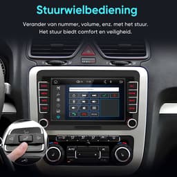 Junsun linux Draadloze CarPlay & Andriod Auto Autoradio Geschikt Voor VW GOLF 5 6 Passat B6 B7 EOS Touran Tiguan Polo 9N Jetta MK4 Caddy Accessoires , Bluetooth, GPS Navi, 7-inch Touchscreen, AirPlay, Stuurwielbediening, WiFi, USB, RDS, Plug & Play — thumbnail 4