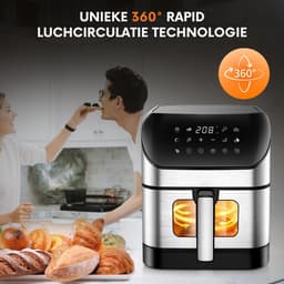Airfryer - Hetelucht friteuse - 9L - 10 vooraf ingestelde functies - 1800W - Digitaal Display -Slimme functies - Geavanceerde 360° Luchttechnologie — thumbnail 3