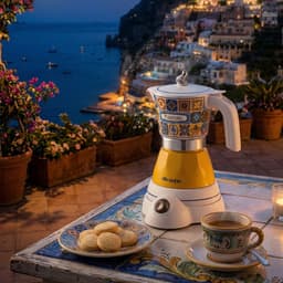 Ariete 1358/1P - Mokina Positano- elektrische design percolator - 400 Watt - 2/4 kopjes - warmhoudfunctie — thumbnail 4
