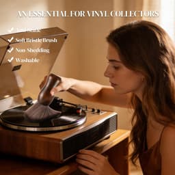 Premium Platenborstel - Vinylplatenreinigingsborstel - Antistatisch houten vinylborstel - Platenreiniger - Schoonmaak voor Vinylplaten - LP Borstel - Soft Brush Record Brush Antistatische Plaatborstel Van Carbon - Accessoires voor platenspelers — thumbnail 4