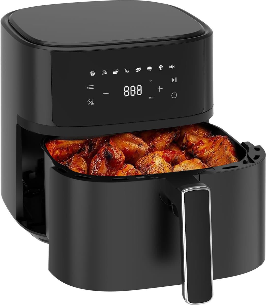 Dewelling Heteluchtfriteuse 625A – 6,5L Airfryer met Volledig Metalen Binnenbak – 1700W – Zwart — afbeelding 1
