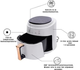SVN® Mini Airfryer - Airfryer - Heteluchtfriteuse - Compact - Wit - ‎26cm x 25cm x 30cm — thumbnail 9