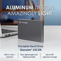 Externe Harde Schijf - Draagbare Opslag - Bestanden Back-uppen - Ultraslank Aluminium Ontwerp - 1TB Capaciteit - Ijzer Grijs — thumbnail 5