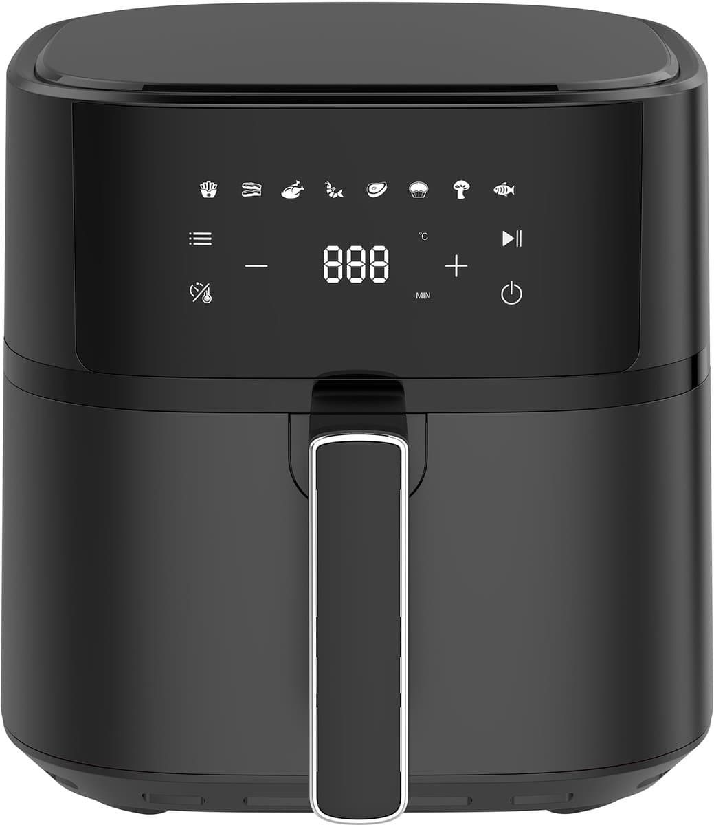 Dewelling 6.5L Airfryer 625A – Kompakt Heteluchtfriteuse met Metalen Binnenmand – 1700W – Zwart — afbeelding 1