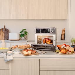 Heteluchtoven Frituur - Keukenapparaat Multifunctioneel - Gezond Koken - Touchscreen Display - 15 Liter Capaciteit - Grijs — thumbnail 7